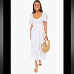 Faithfull The Brand Lithana White cotton midi dress